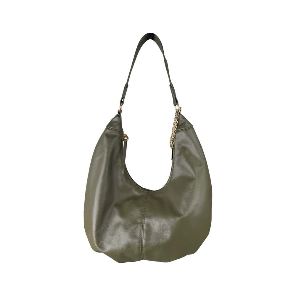 Universal Thread Olive Green Faux Leather Hobo Bag with Gold Chain Detail